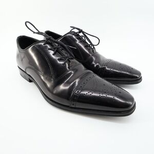 Versace Collection Black Patent Leather Dress Shoes Oxfords Cap Toe Size 43 (10)
